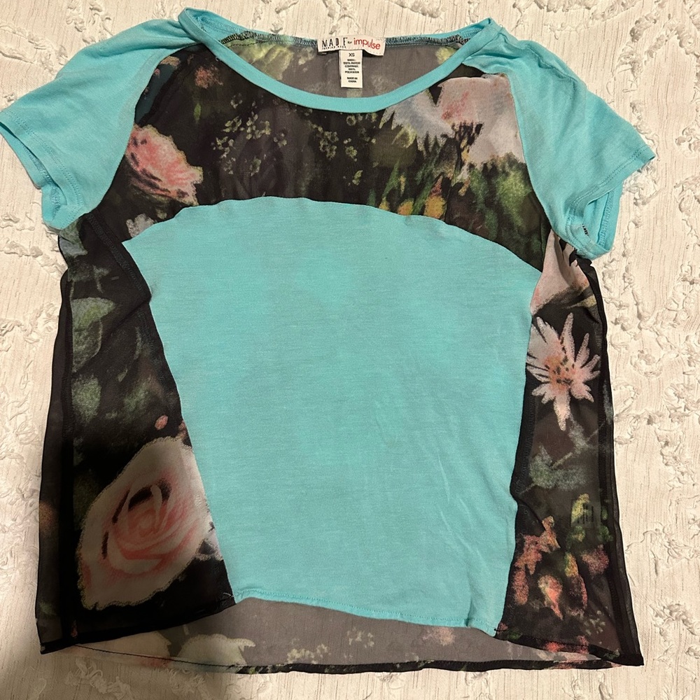 Sheer Flowery Crop Top